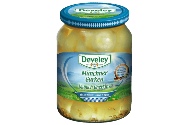 Develey Munich Gherkins Sweet Spicy 720ml Products German Butchery